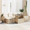 vidaXL 7-delige Loungeset met kussens poly rattan beige