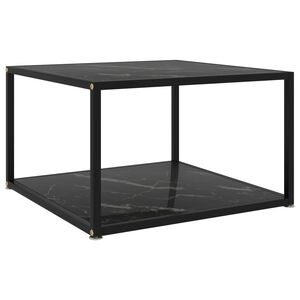 vidaXL Salontafel 60x60x35 cm gehard glas zwart