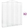vidaXL Schanskorven 2 st gewelfd 200x30x220/240 cm ijzer