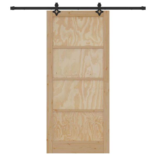 vidaXL Schuifdeur Natuurlijk en Zwart 93 x 211 cm