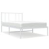 vidaXL Bedframe met hoofdbord metaal wit 100x200 cm