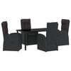 vidaXL Tuin eettafelset 5 st Zwart poly rattan