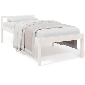vidaXL Seniorenbed massief grenenhout wit 75x190 cm