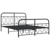 vidaXL Bedframe met hoofd- en voeteneinde metaal zwart 140x190 cm