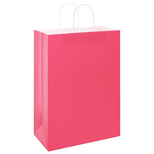 vidaXL Papieren zakken 50 st met hengsels 32x17x44 cm roze