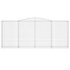 vidaXL Schanskorven 2 st gewelfd 400x50x160/180 cm ijzer