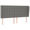 vidaXL Hoofdbord met randen 203x23x118/128 cm stof donkergrijs