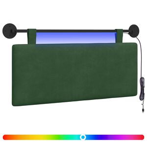 vidaXL Hangend hoofdbord Met LED-verlichting Jungle Groen Katoen Stof