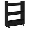 vidaXL Smalle Opbergtrolley Zwart Eiken 60 x 22 x 80 cm Bewerkt hout