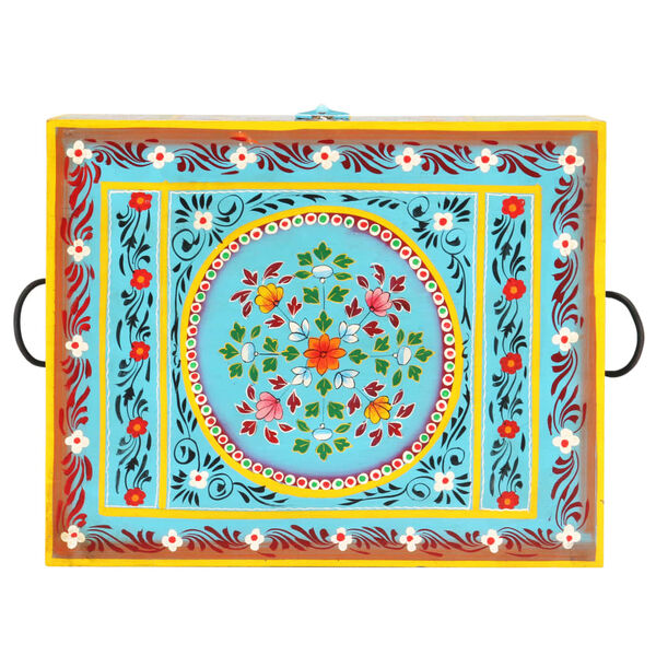 vidaXL Opbergbox handgeschilderd 50x40x40 cm massief mangohout