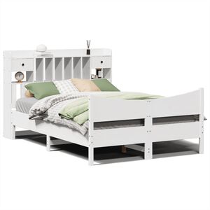 vidaXL Bedframe zonder matras massief grenenhout wit 160x200 cm