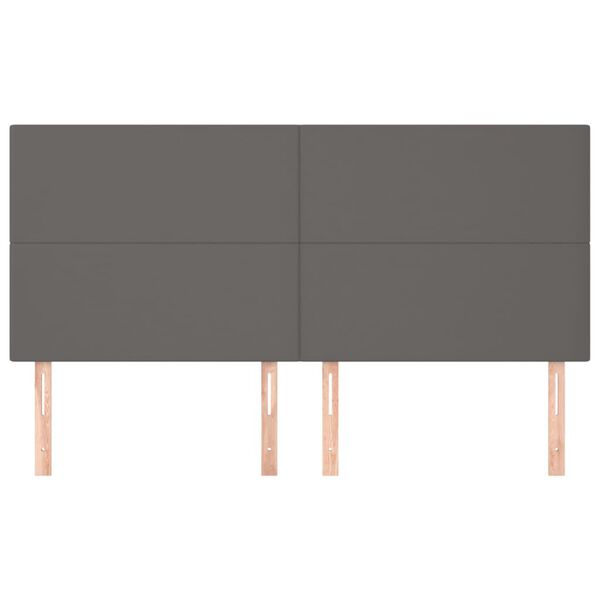 vidaXL Hoofdbord grijs 180x5x118/128 cm kunstleer