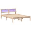 vidaXL Bedframe met hoofdeinde Bruin 140 x 190 cm Massief grenenhout
