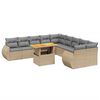 vidaXL 11-delige Tuinset met kussens poly rattan beige