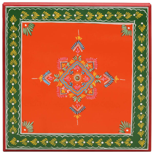 vidaXL Salontafel handbeschilderd massief mangohout oranje