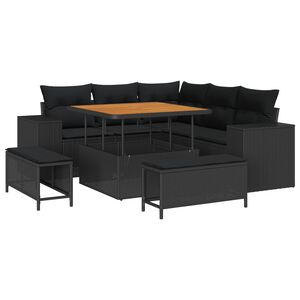 vidaXL Tuin Sofa Set 8 st Zwart poly rattan
