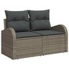 vidaXL Tuin Sofa Set met kussen met opslag 7 pcs Grijs Poly riet