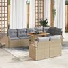 vidaXL Tuin Sofa Set met kussen 9 pcs beige en lichtgrijs