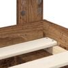 vidaXL Bedframe met hoofdeinde Oudhout 135 x 190 cm Massief grenenhout