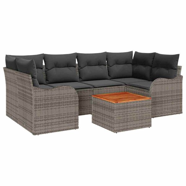 vidaXL Tuin Sofa Set 7 pcs Grijs