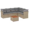 vidaXL 7-delige Loungeset met kussens poly rattan beige