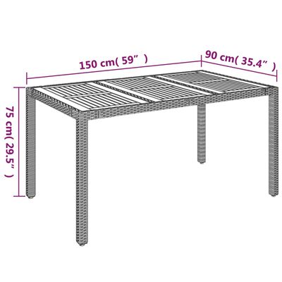 vidaXL 5-delige Tuinset met kussens poly rattan zwart