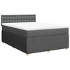 vidaXL Boxspring met matras stof donkergrijs 140x190 cm