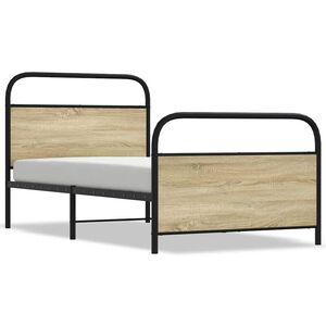 vidaXL Bedframe zonder matras bewerkt hout sonoma eikenkleur 90x190 cm