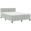 vidaXL LED Box Spring Bed met matras Lichtgrijs 140 x 190 cm Fluweel