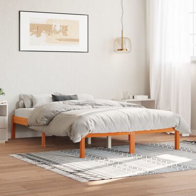 vidaXL Bedframe zonder matras massief grenenhout wasbruin 120x200 cm