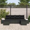 vidaXL Tuin Sofa Set met kussen met opslag 4 pcs Zwart poly rattan