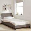 vidaXL Bed met matras "Dover" stof taupe 100x200 cm