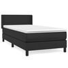 vidaXL Boxspring met matras kunstleer zwart 90x200 cm