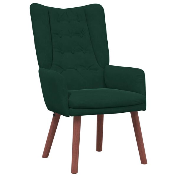 vidaXL Fauteuil Donkergroen 63 x 67 x 94 cm Fluweel