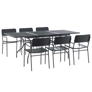 vidaXL Tuin eettafelset 7 st Antracietkleurig Staal