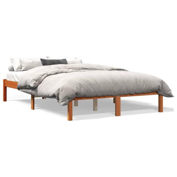 vidaXL Bedframe zonder matras massief grenenhout wasbruin 120x190 cm