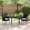 vidaXL Tuin eettafelset met kussen 9 pcs Zwart poly rattan
