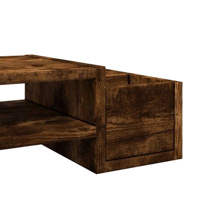 vidaXL Monitorstandaard opbergruimte 70x27x15 cm hout gerookt eiken