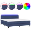 vidaXL Boxspring met matras en LED stof blauw 160x200 cm