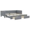 vidaXL Slaapbank met onderschuifbed lades 100x190 cm stof lichtgrijs