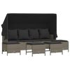 vidaXL 5-delige Loungeset met kussens poly rattan lichtgrijs