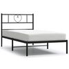 vidaXL Bedframe met hoofdbord metaal zwart 100x200 cm