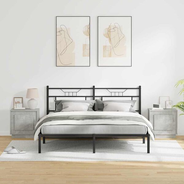 vidaXL Nachtkastje 2 pcs Beton Grijs 44 x 34,5 x 45 cm Bewerkt hout