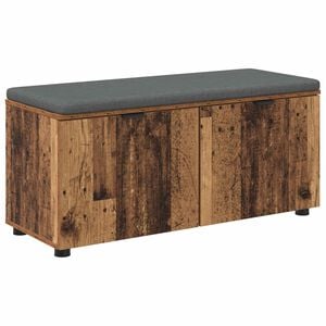 vidaXL Halbank met kussen met plank Oudhout 100 x 38 x 46 cm