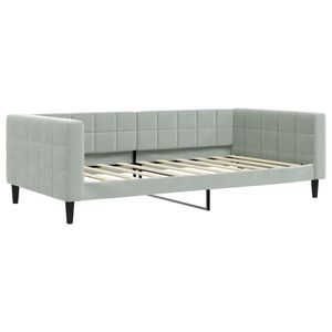vidaXL Slaapbank 100x190 cm fluweel lichtgrijs