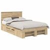vidaXL Bedframe met hoofdeinde Sonoma Eiken 120 x 200 cm Bewerkt hout