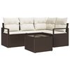 vidaXL Bankstel 5 st Bruin en Cr&egrave;me poly rattan