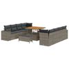 vidaXL Tuin Sofa Set met kussen 11 pcs Grijs poly rattan