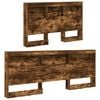 vidaXL Opberghoofdbord met plank Gerookt eiken 120 cm Bewerkt hout