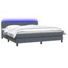 vidaXL Boxspring met matras en LED fluweel donkergrijs 200x210 cm